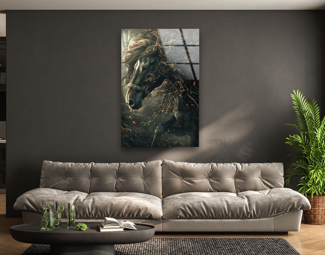 Fantastic Horse Glass Wall Art print on glass, glass printed photos