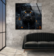 Black Java Leopard Glass Wall Art stained glass wall art, stained glass wall decor