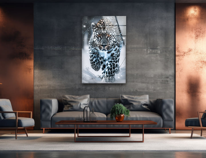 Black and White Leopard Glass Wall Art Glass Printing Wall Art, Print photos on glass
