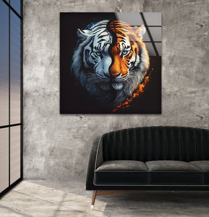 Tiger Swimming Underwater In the Pool Glass Wall Art glass image printing, glass prints from photos
