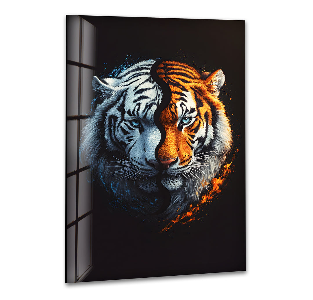 Tiger Swimming Underwater In the Pool Glass Wall Art  art glass wall art, glass wall art pictures
