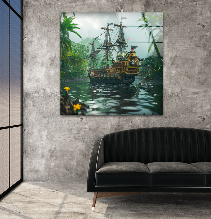 Black Pearl Lego Glass Wall Art glass wall decor, glass wall art decor