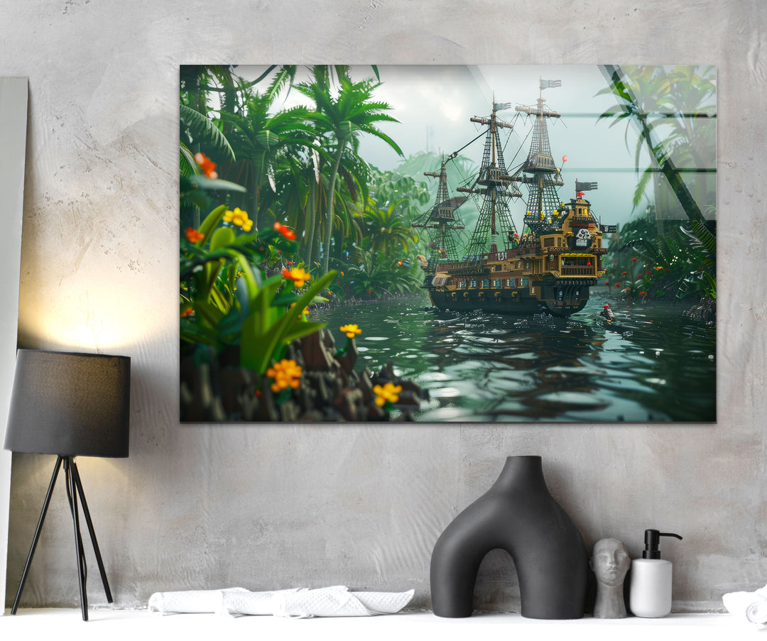 Black Pearl Lego Glass Wall Art glass photo prints, glass picture prints