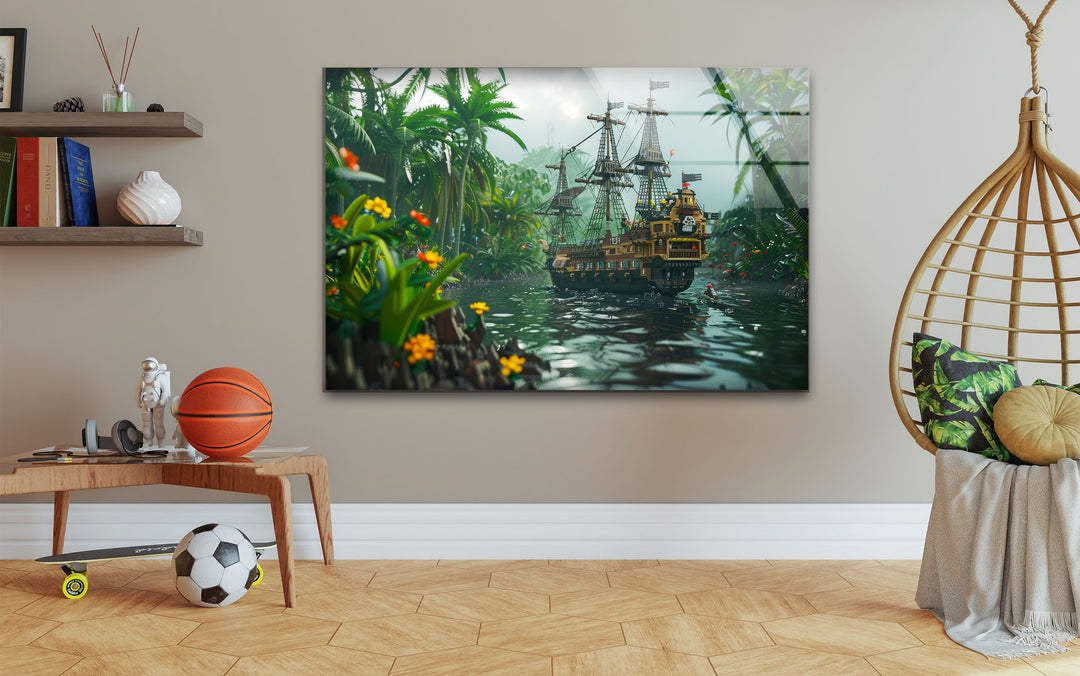 Black Pearl Lego Glass Wall Art glass image printing, glass prints from photos