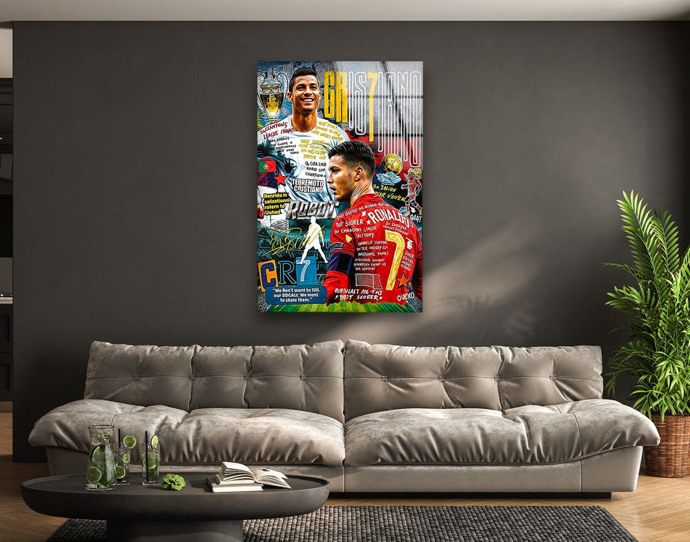 CR7 Style Glass Wall Art glass wall decor, glass wall art decor
