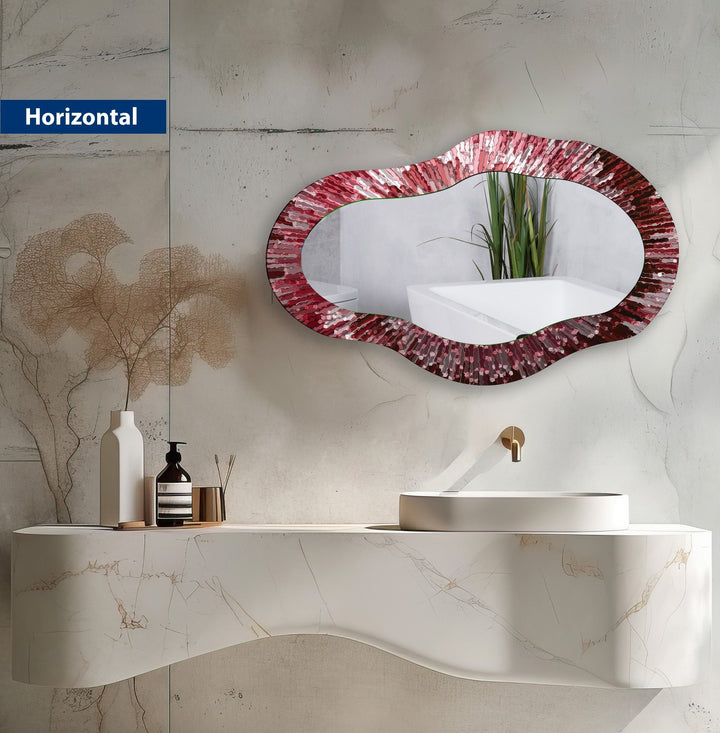 Red Modern Wall Mirror