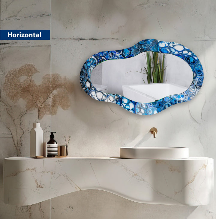 Blue Stained Wall Mirror