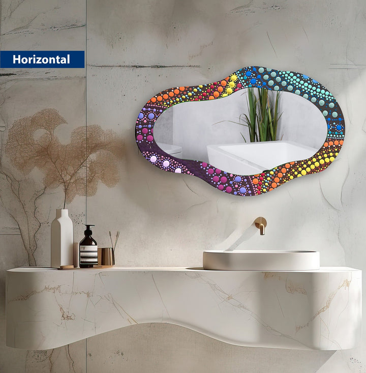 Mosaic Asymmetrical Color Wall Mirror