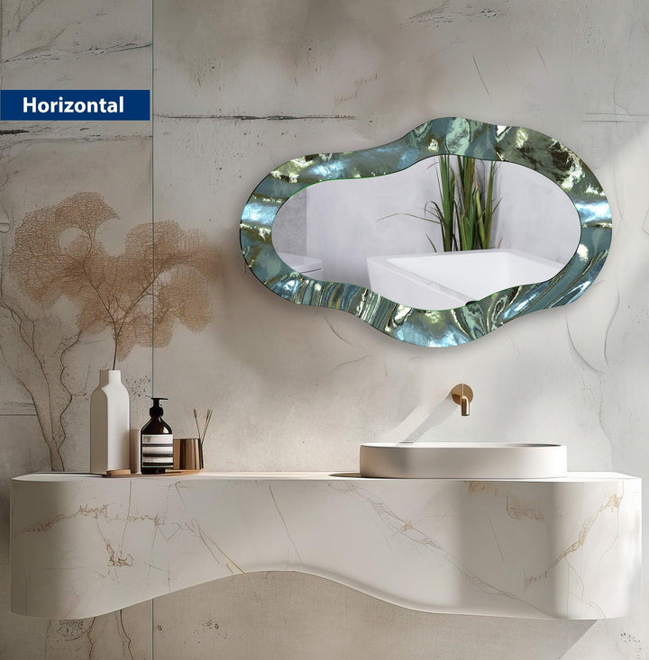 Metallic Gray Asymmetrical Wall Mirror