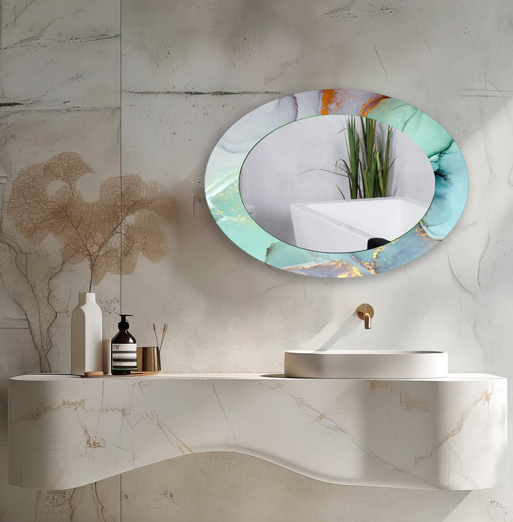 Modern Abstract Oval Wall Mirror