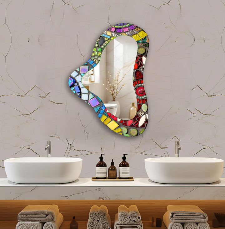 Modern Mosaic Irregular Wall Mirror