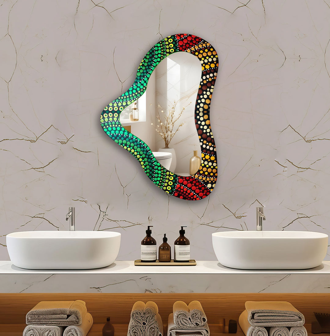 Mosaic Irregular Shape Glass Wall Mirror