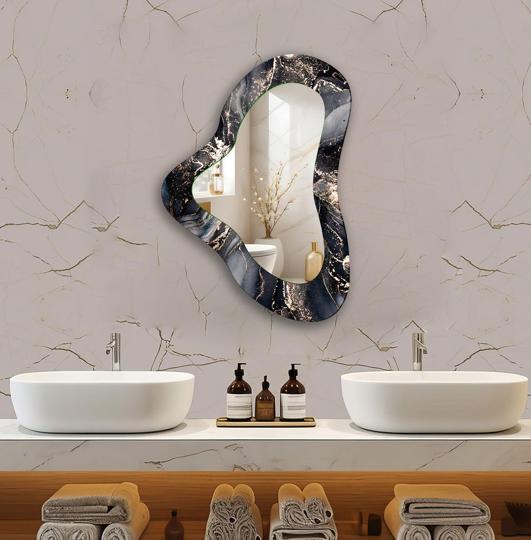 Gold Accent Entryway Glass Wall Mirror