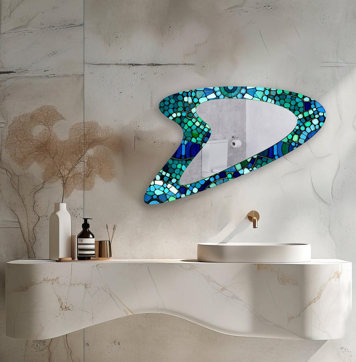 Blue - Green Decorative Mosaic Wall Mirror