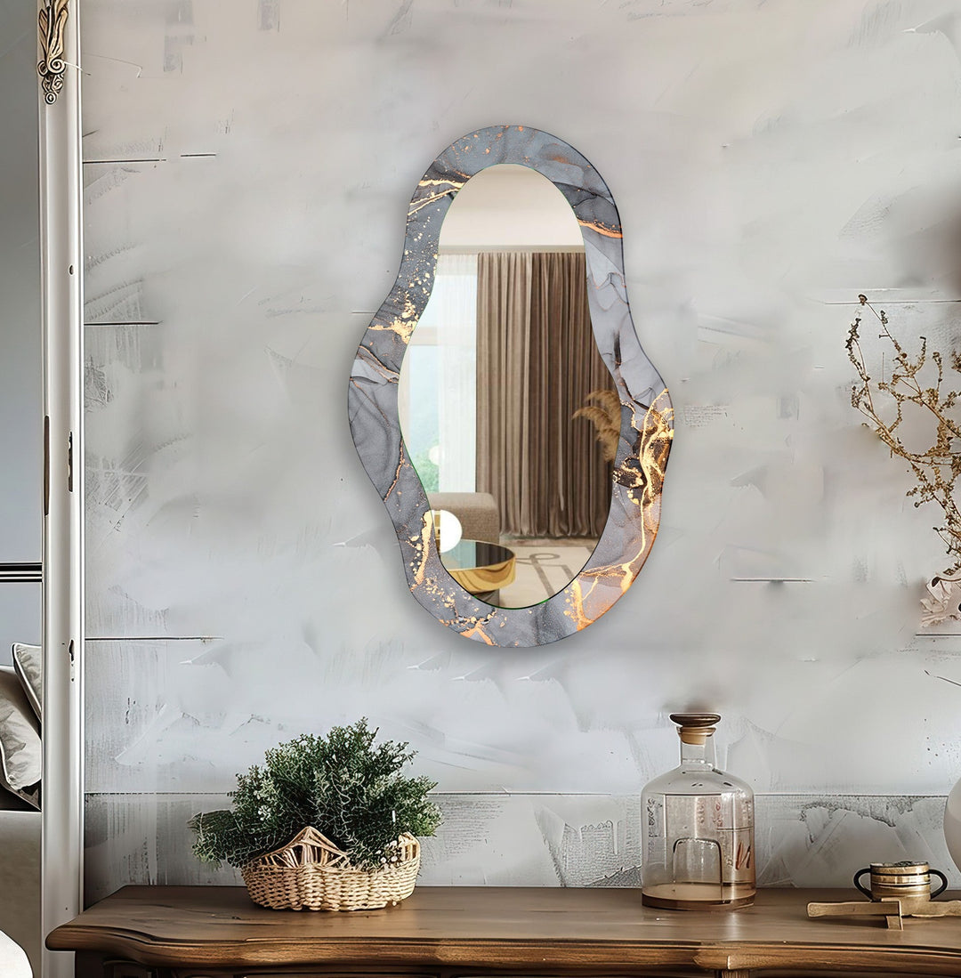 Gray And Gold Living Room Mirror