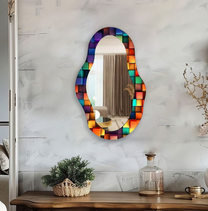 Color Stained Living Room Mirror