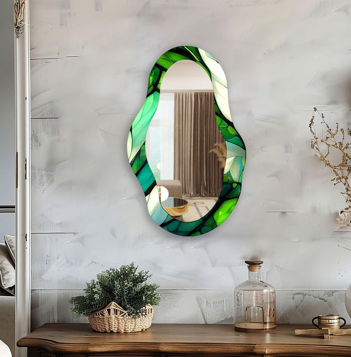 Green Entryway Wall Mirror