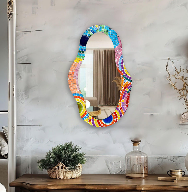 Pink Mosaic Wall Mirror