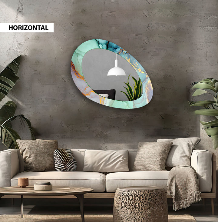 Asymmetric Oval Living Room Wall Mirror