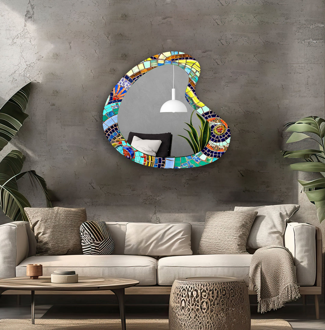 Colorful Mosaic Irregular Wall Mirror