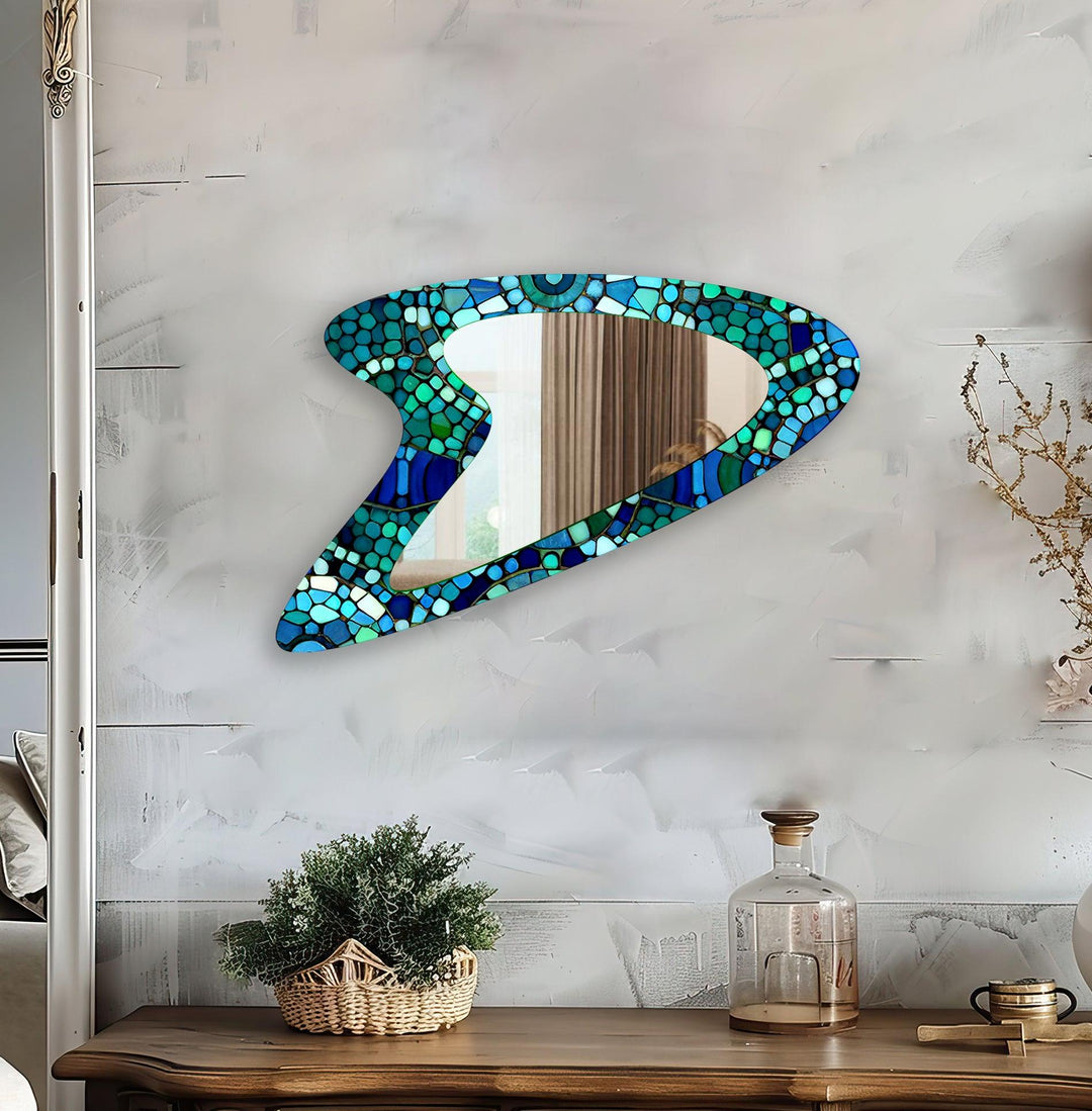 Blue - Green Decorative Mosaic Wall Mirror