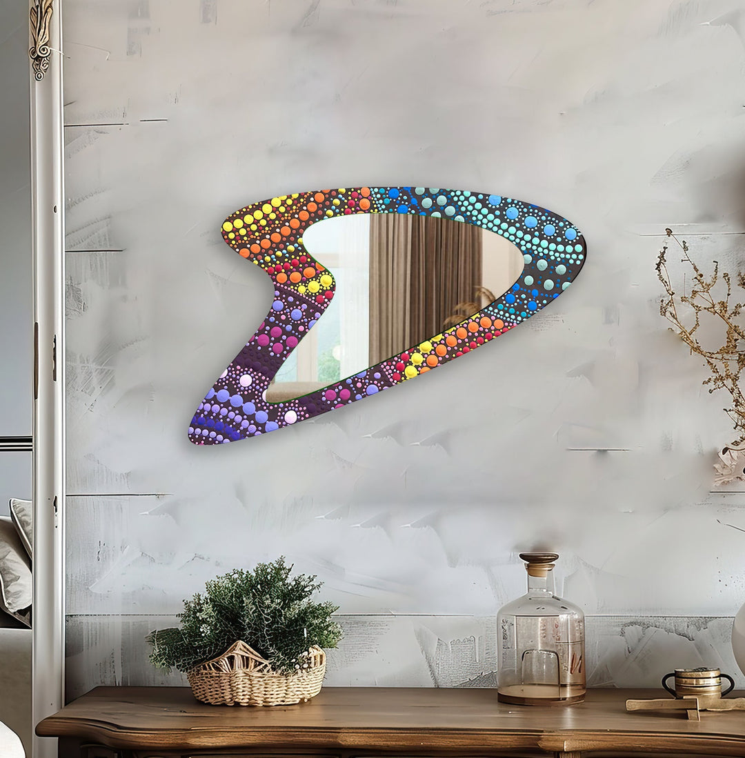 Rainbow Color Mosaic Small Wall Mirror