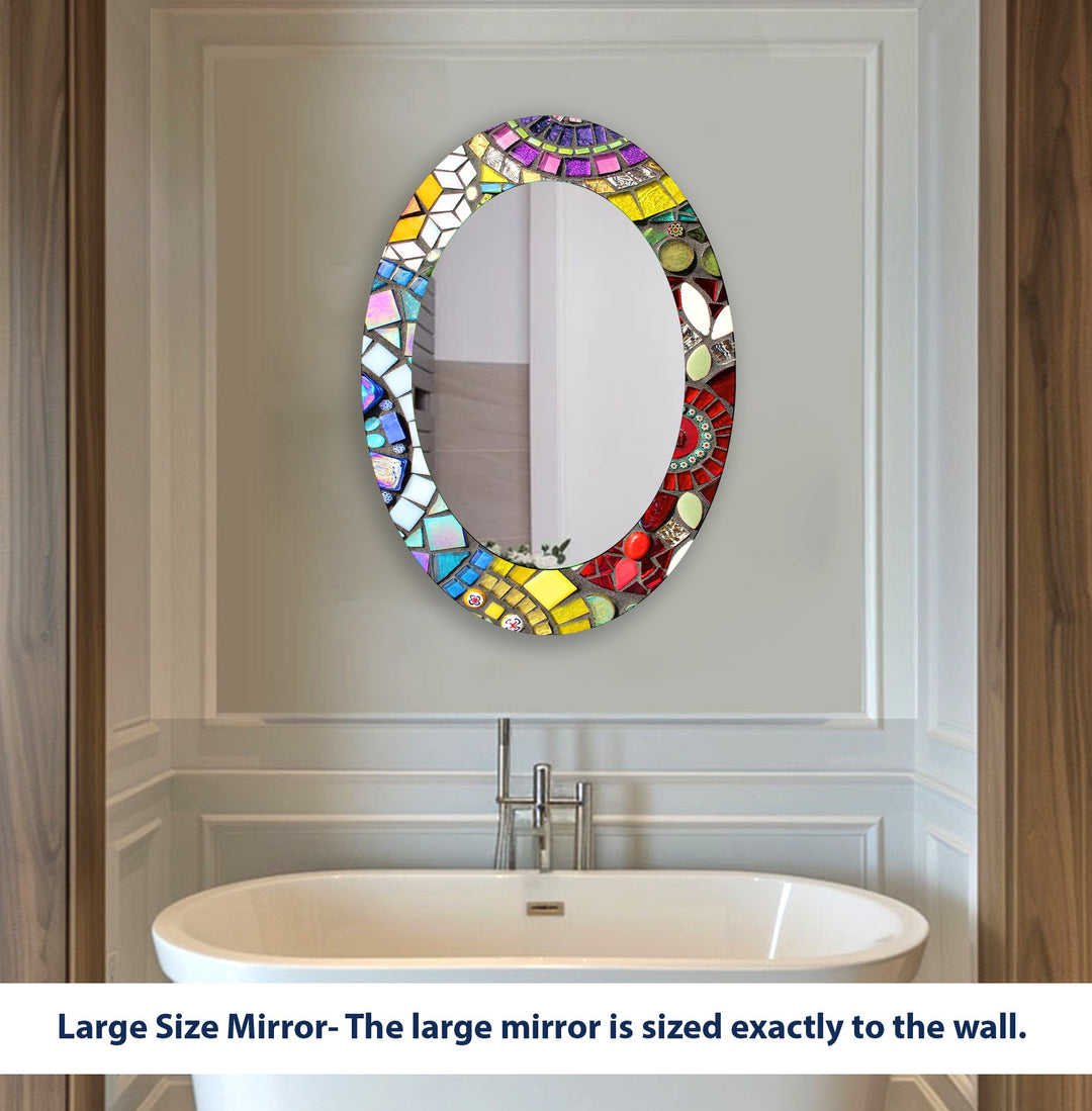 Mosaic Oval Wall Mirror