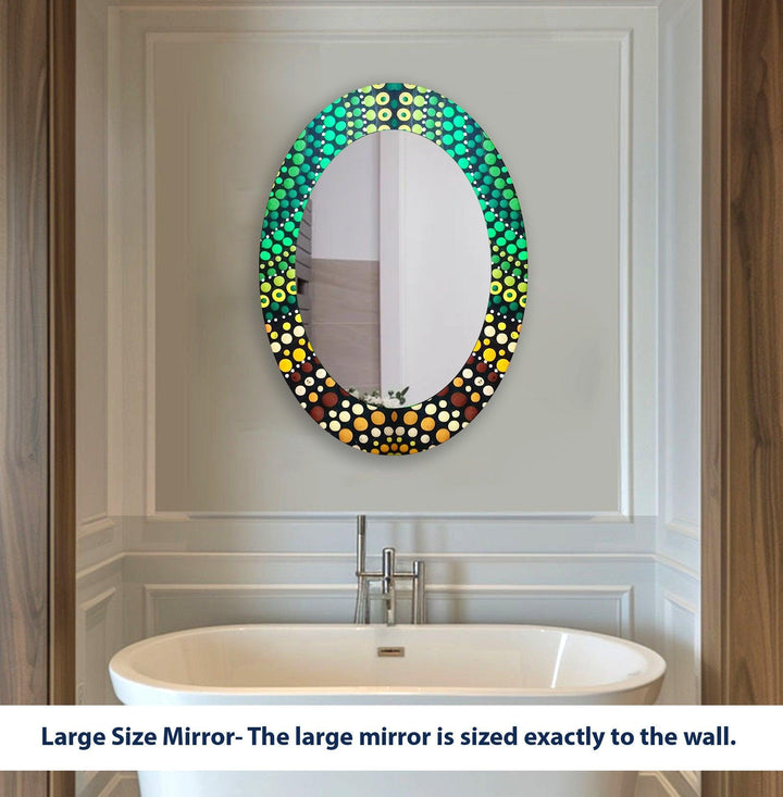 Oval Green Mosaic  Wall Mirror