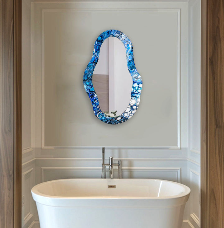 Blue Stained Wall Mirror