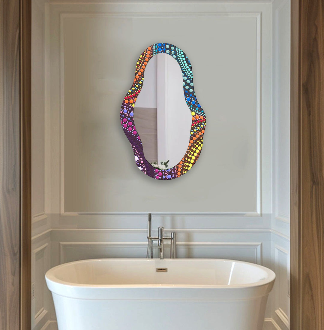 Mosaic Asymmetrical Color Wall Mirror