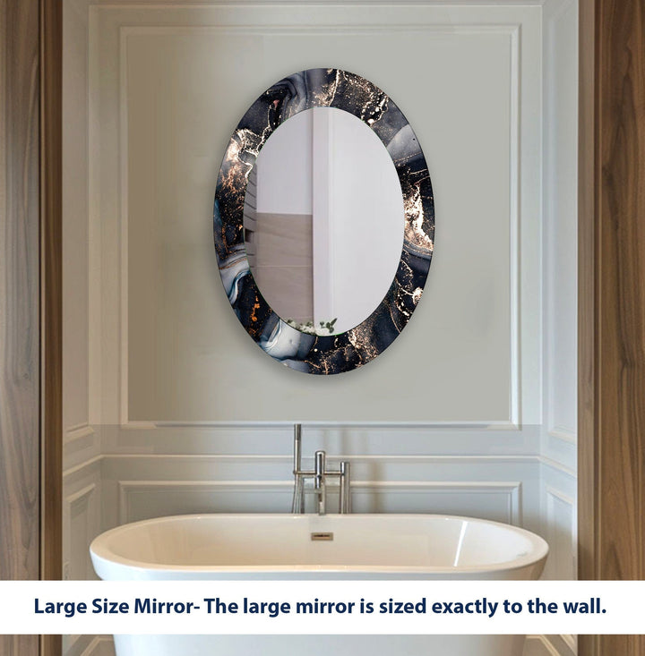 Black Entryway Oval Wall Mirror