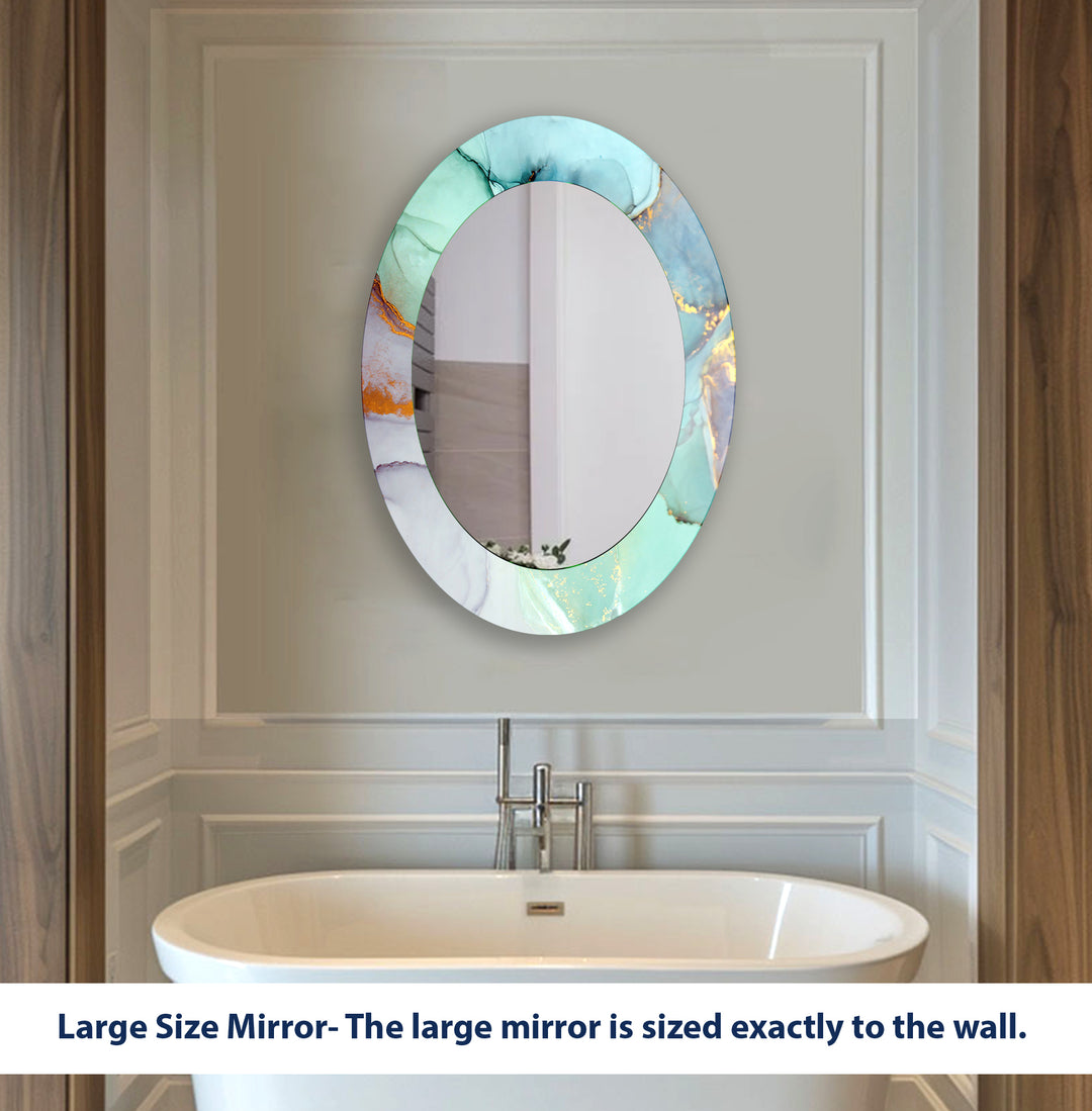 Modern Abstract Oval Wall Mirror