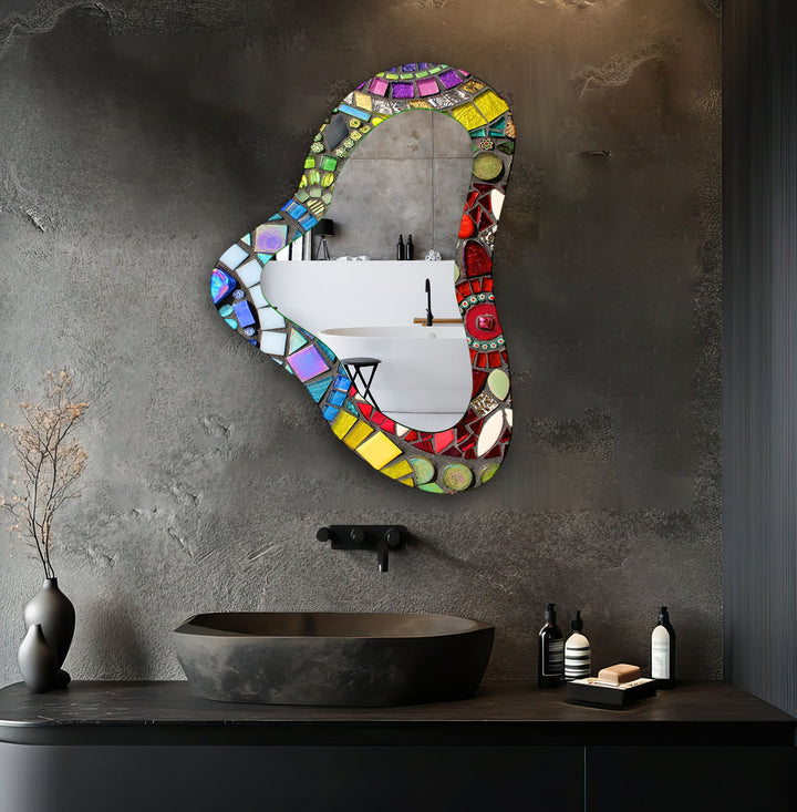 Modern Mosaic Irregular Wall Mirror