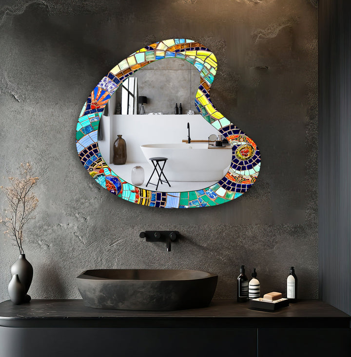 Colorful Mosaic Irregular Wall Mirror