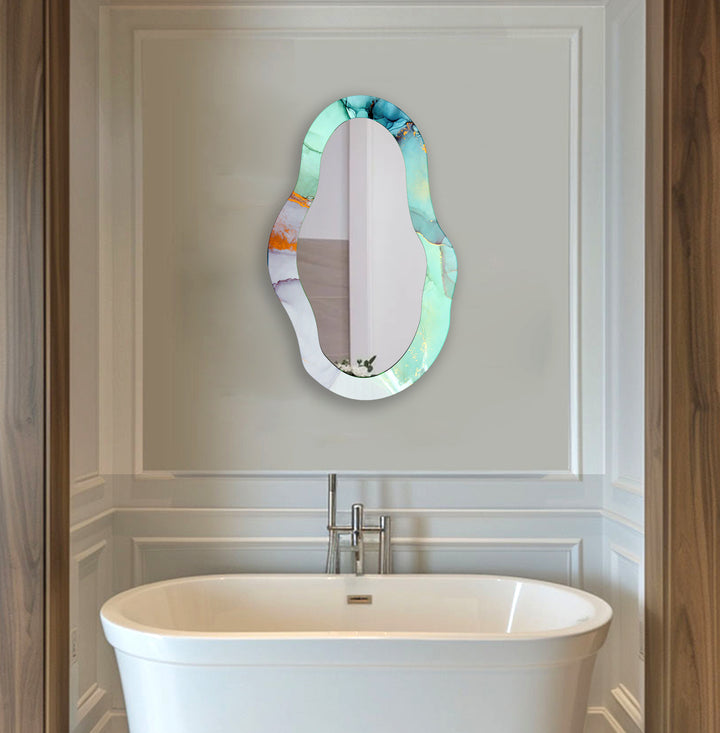 Large Marble Asymmetrical Wall Mirror