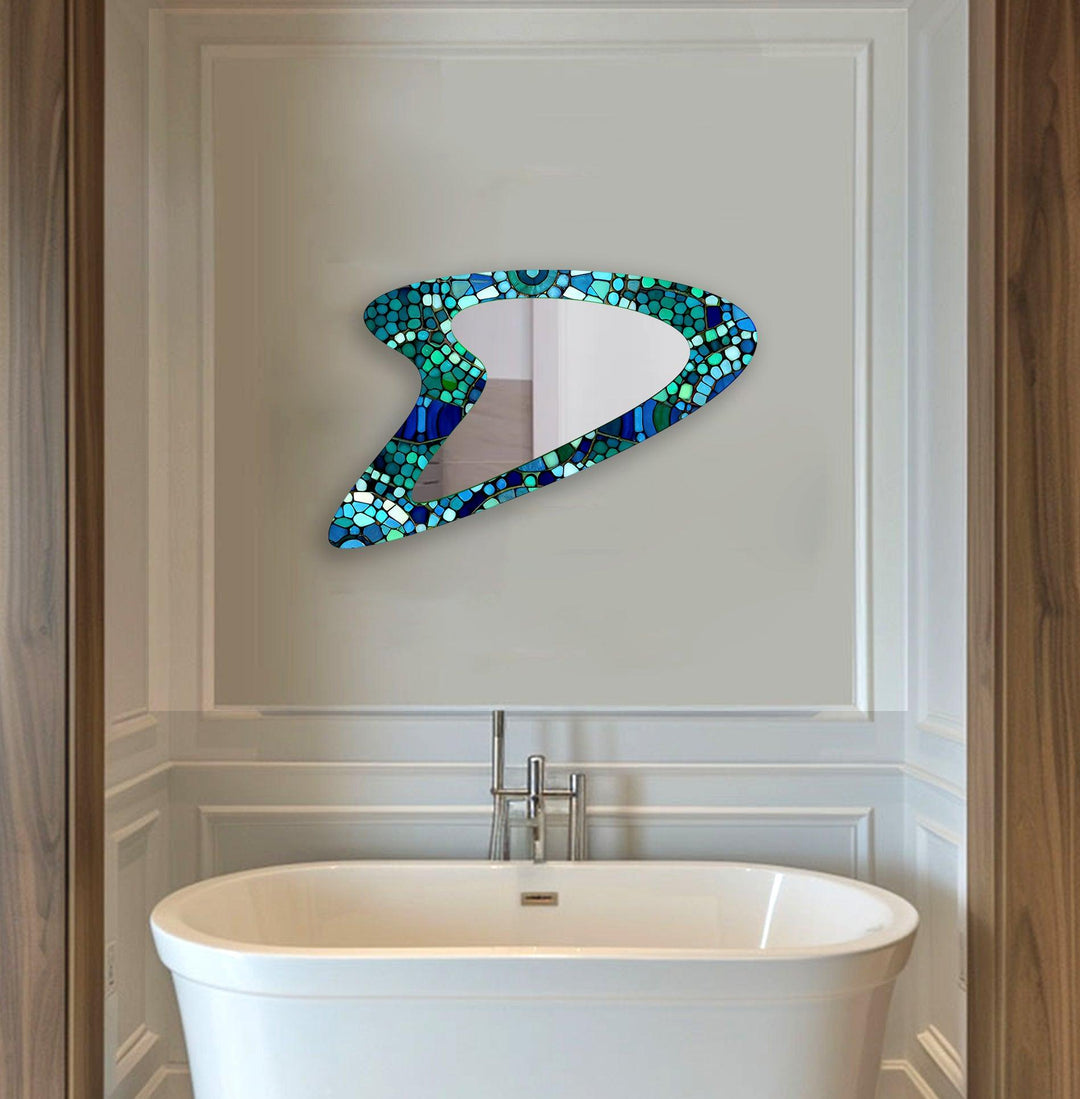 Blue - Green Decorative Mosaic Wall Mirror