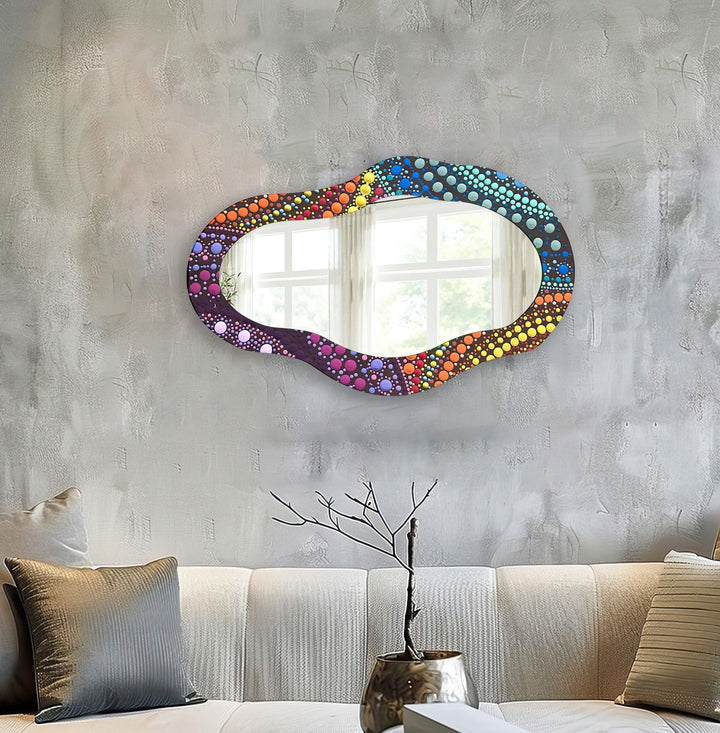 Mosaic Asymmetrical Color Wall Mirror