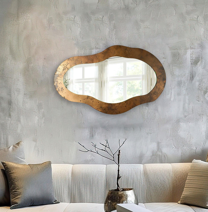 Copper Abstract Wall Mirror