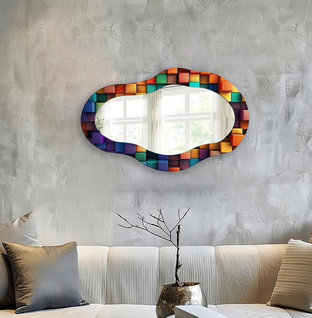 Color Stained Living Room Mirror