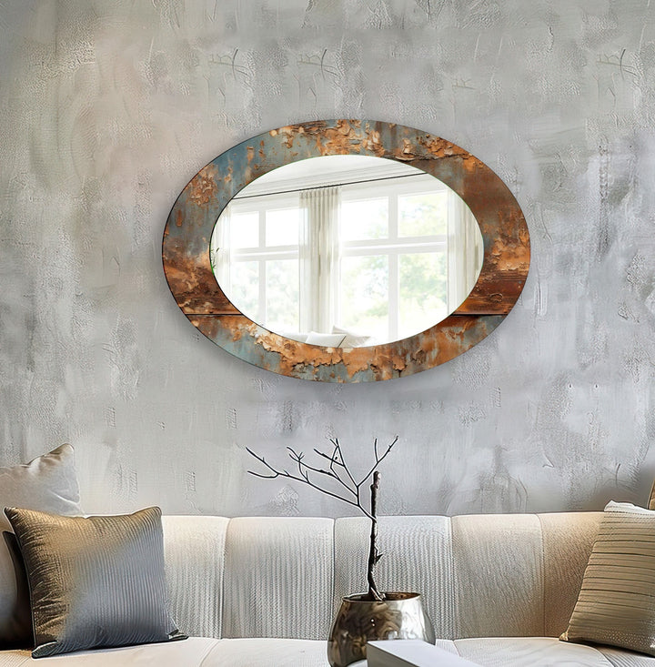 Copper Modern Oval Wall Mirror