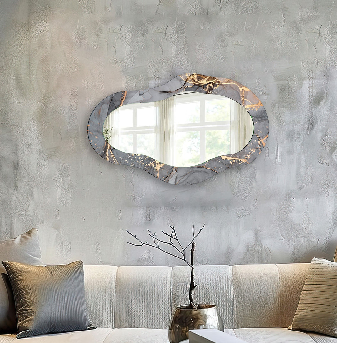 Gray And Gold Living Room Mirror