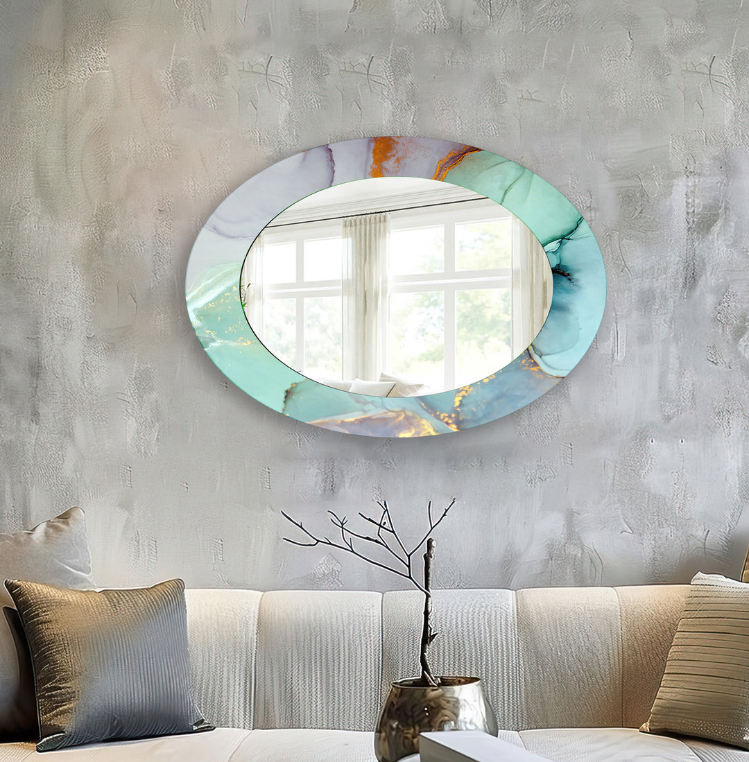 Modern Abstract Oval Wall Mirror