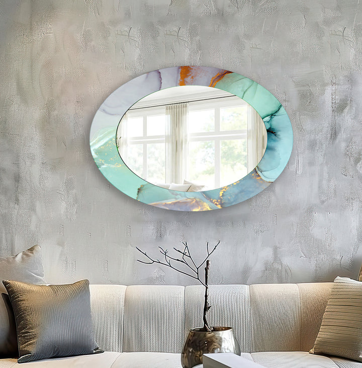 Modern Abstract Oval Wall Mirror