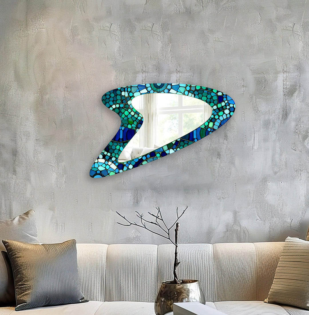 Blue - Green Decorative Mosaic Wall Mirror