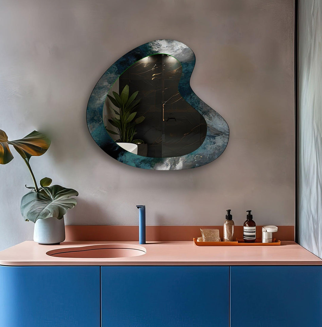 Decorative Green Abstract Wall Mirror