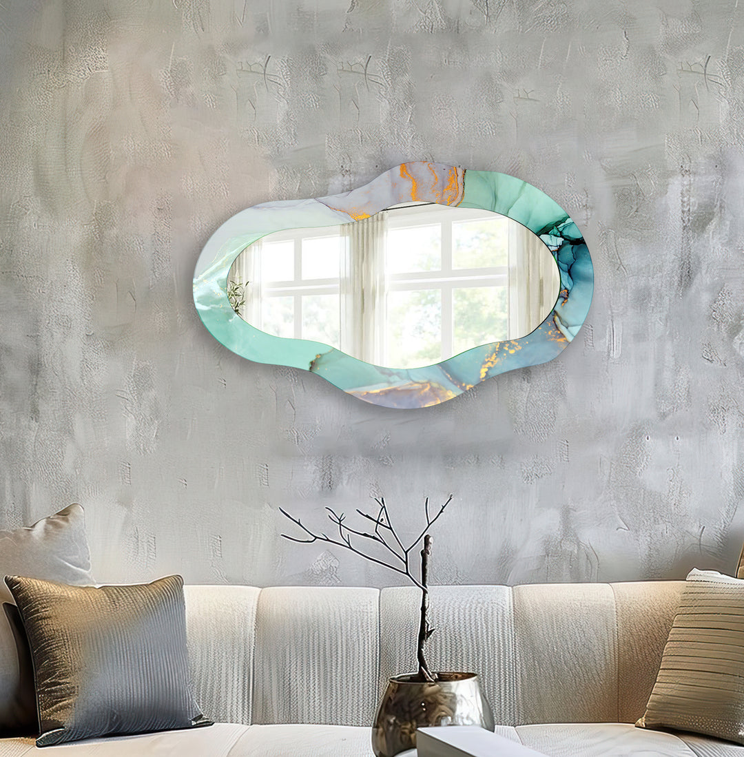 Large Marble Asymmetrical Wall Mirror