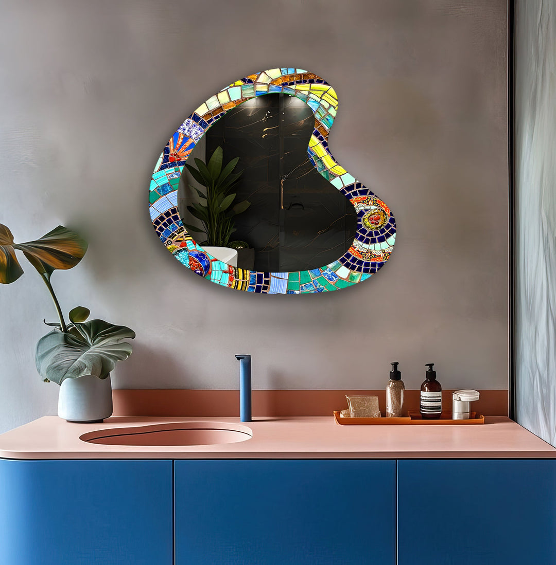 Colorful Mosaic Irregular Wall Mirror