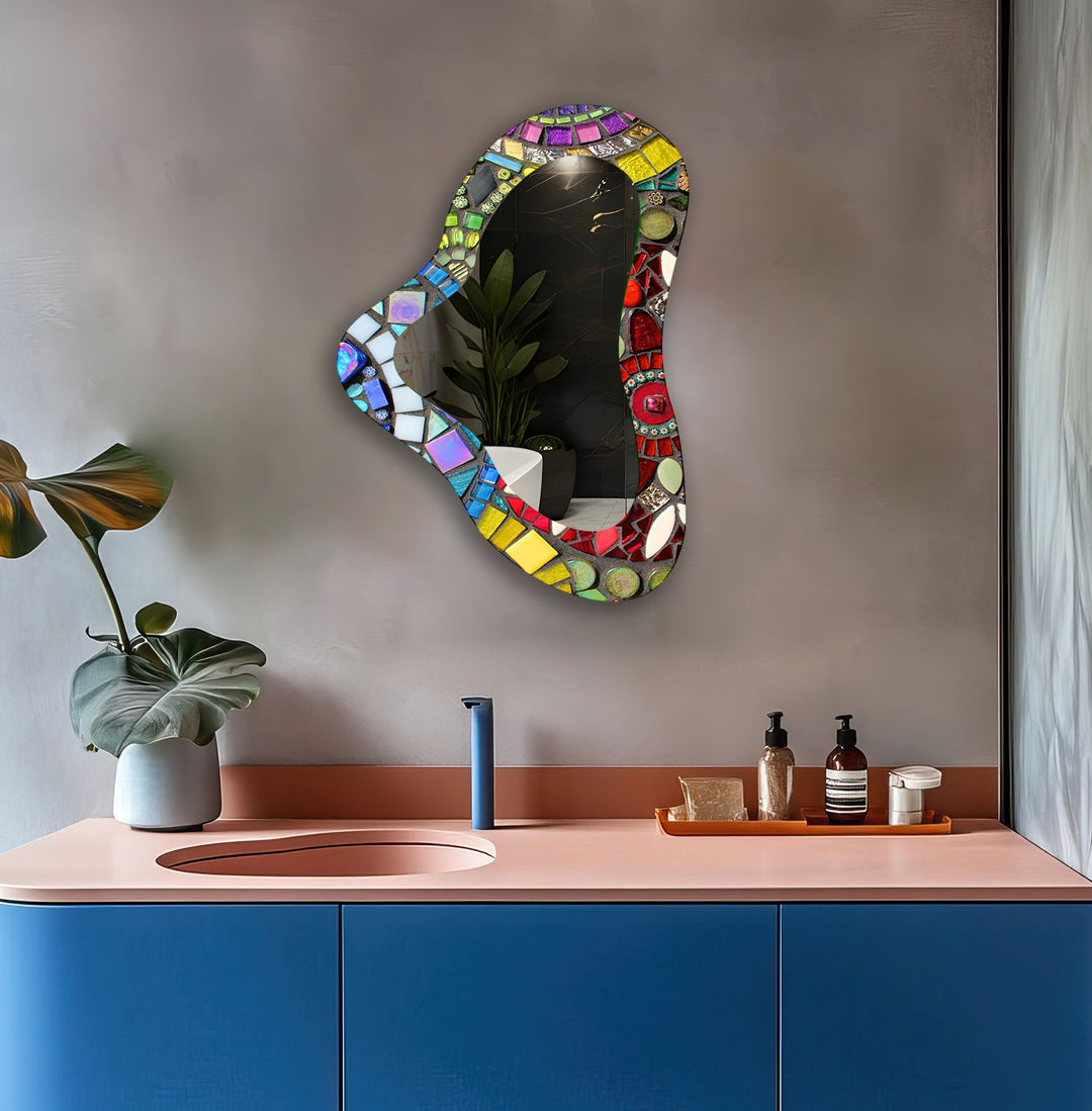 Modern Mosaic Irregular Wall Mirror