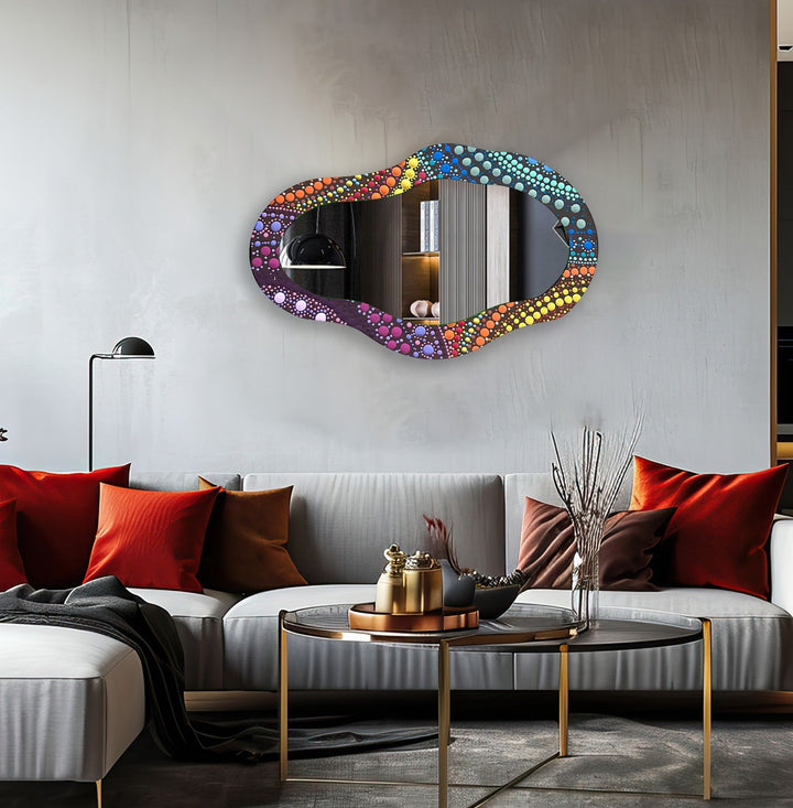 Mosaic Asymmetrical Color Wall Mirror