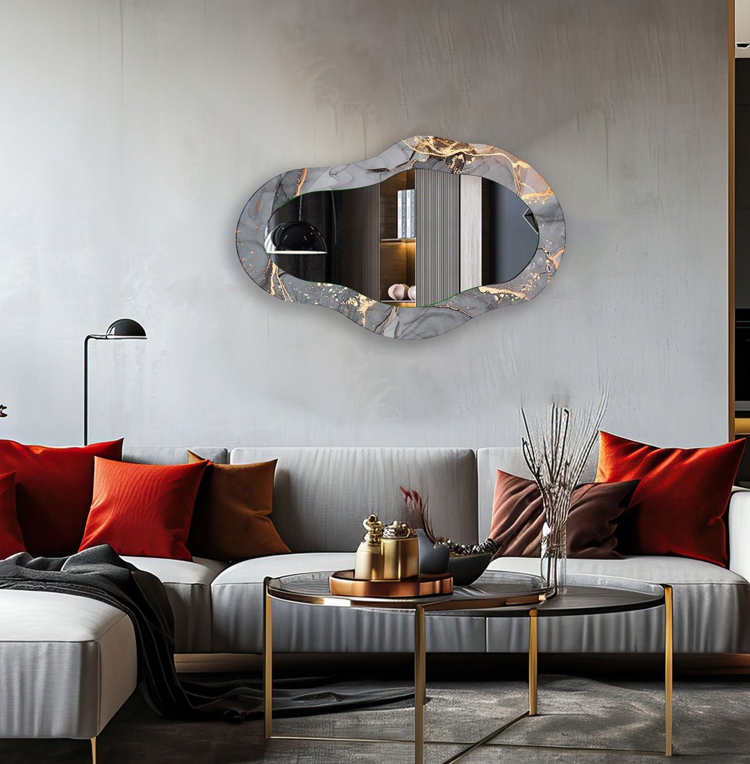 Gray And Gold Living Room Mirror